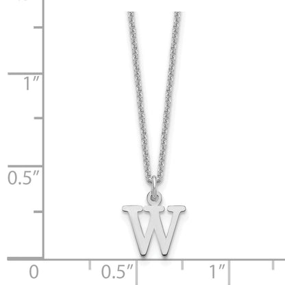 10K White Gold 10Kw Cutout Letter W Initial Necklace