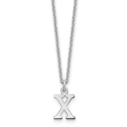 10K White Gold 10Kw Cutout Letter X Initial Necklace