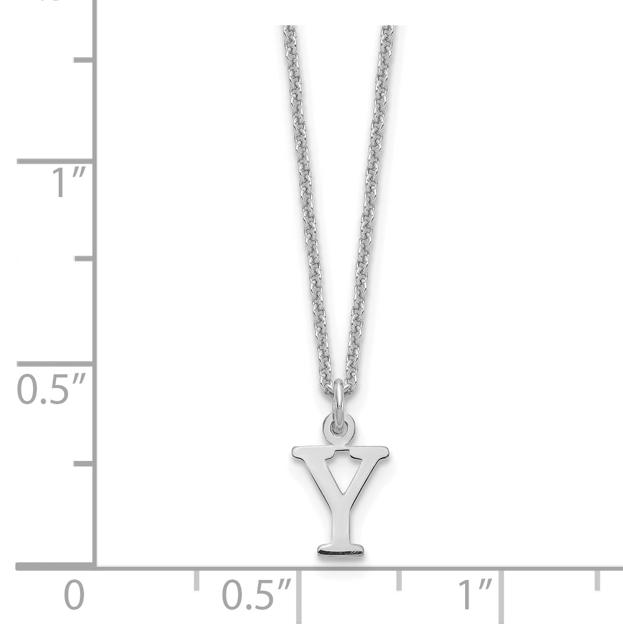10K White Gold 10Kw Cutout Letter Y Initial Necklace