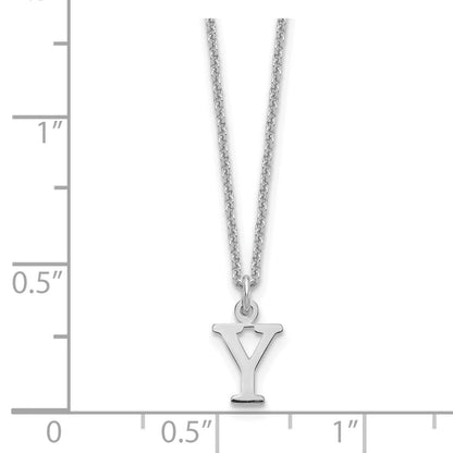 10K White Gold 10Kw Cutout Letter Y Initial Necklace