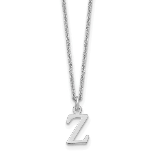 10K White Gold 10Kw Cutout Letter Z Initial Necklace