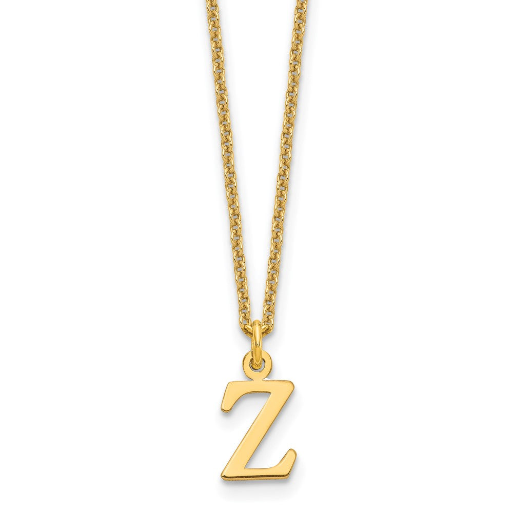14K Yellow Gold 14Ky Cutout Letter Z Initial Necklace