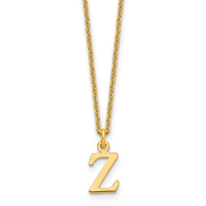 14K Yellow Gold 14Ky Cutout Letter Z Initial Necklace