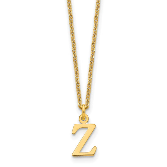 14K Yellow Gold 14Ky Cutout Letter Z Initial Necklace