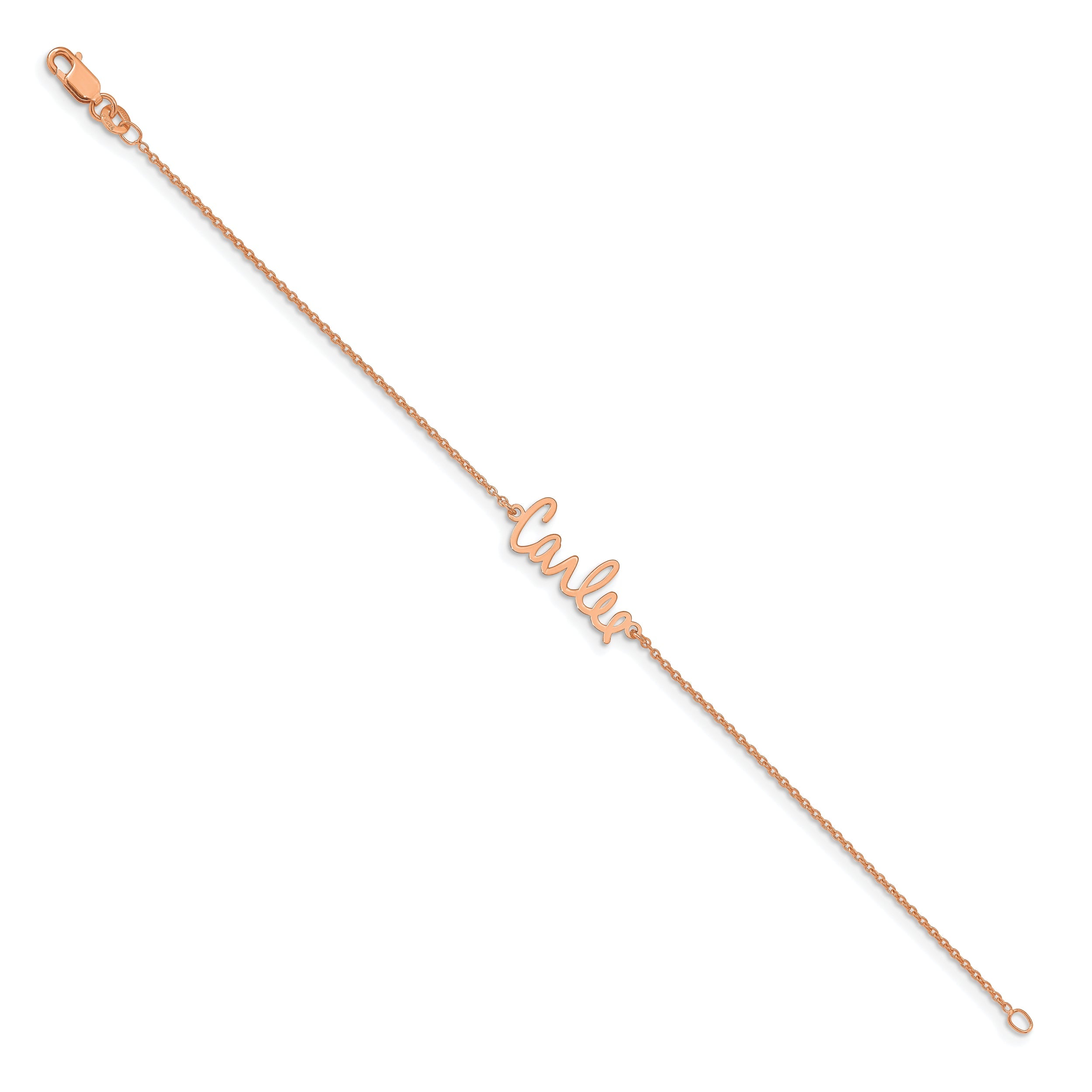 Rose Plated Sterling Silver/Rose Signature Bracelet