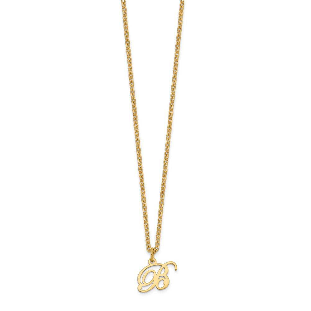 Gold Plated Sterling Silver Letter B Initial Necklace