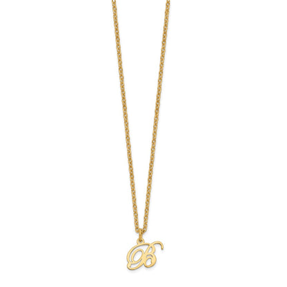 Gold Plated Sterling Silver Letter B Initial Necklace