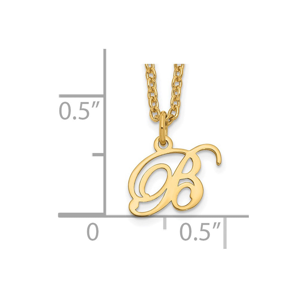 Gold Plated Sterling Silver Letter B Initial Necklace