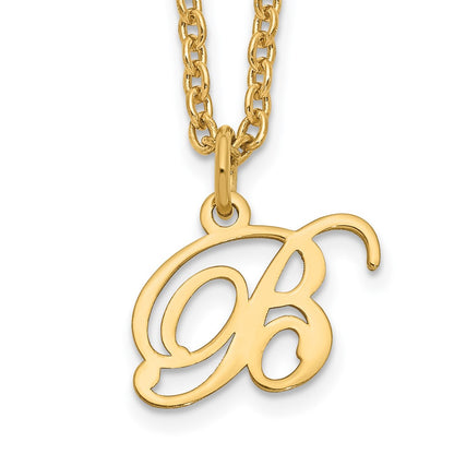 Gold Plated Sterling Silver Letter B Initial Necklace