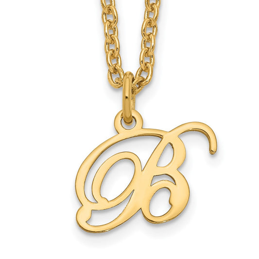 Gold Plated Sterling Silver Letter B Initial Necklace
