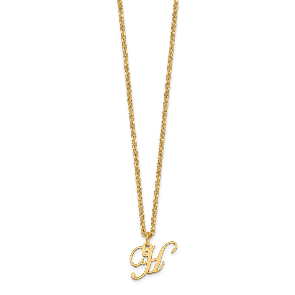 Gold Plated Sterling Silver Letter H Initial Necklace