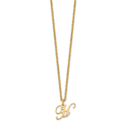 Gold Plated Sterling Silver Letter H Initial Necklace