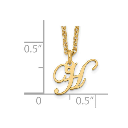 Gold Plated Sterling Silver Letter H Initial Necklace
