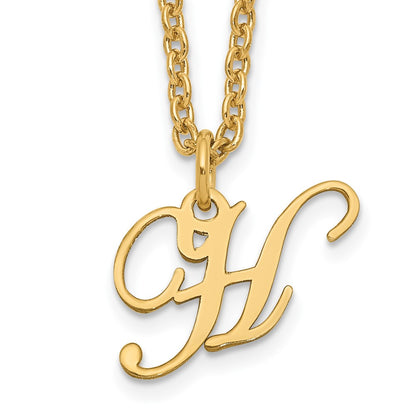 Gold Plated Sterling Silver Letter H Initial Necklace