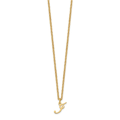 Gold Plated Sterling Silver Letter J Initial Necklace