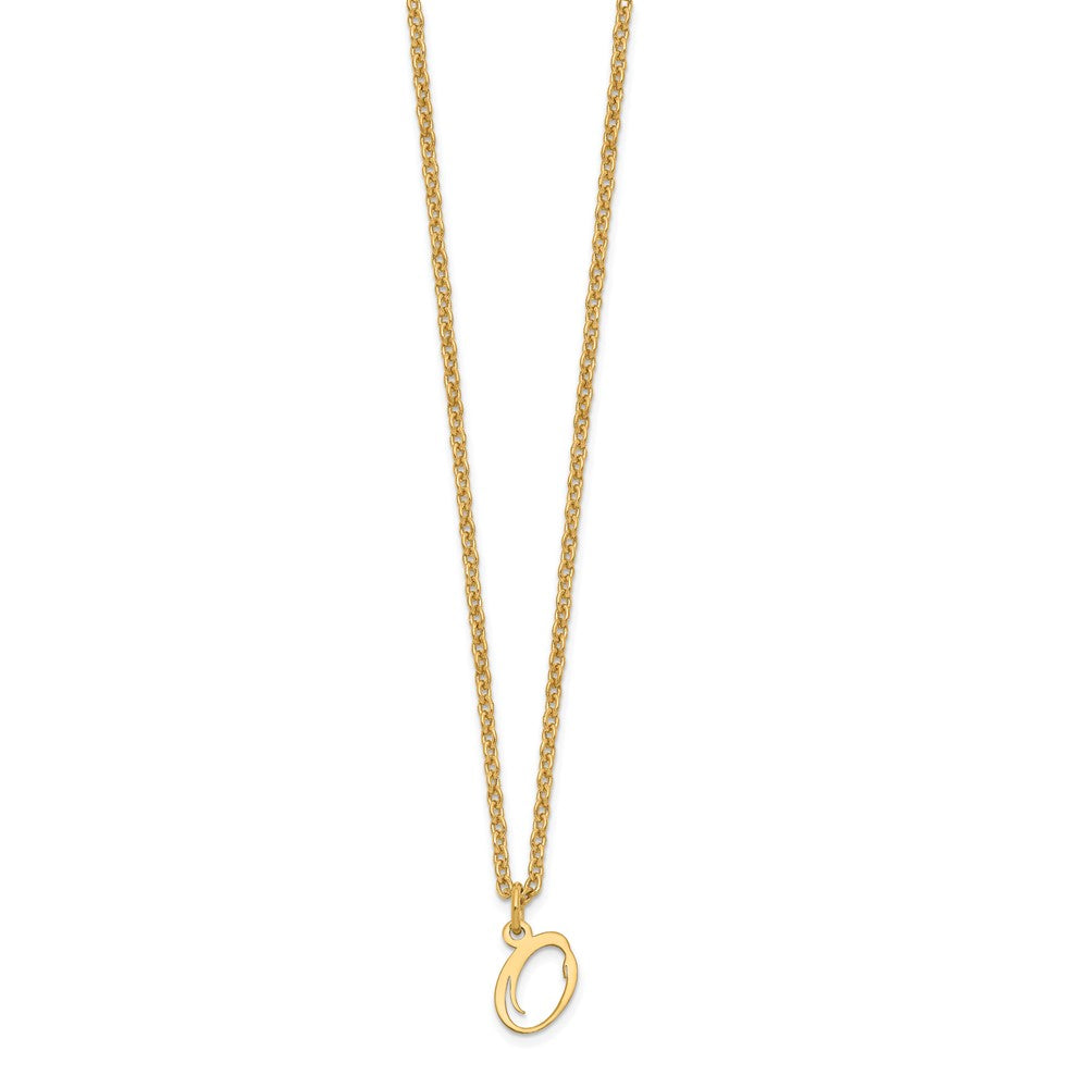 Gold Plated Sterling Silver Letter O Initial Necklace