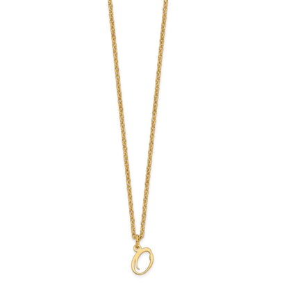 Gold Plated Sterling Silver Letter O Initial Necklace