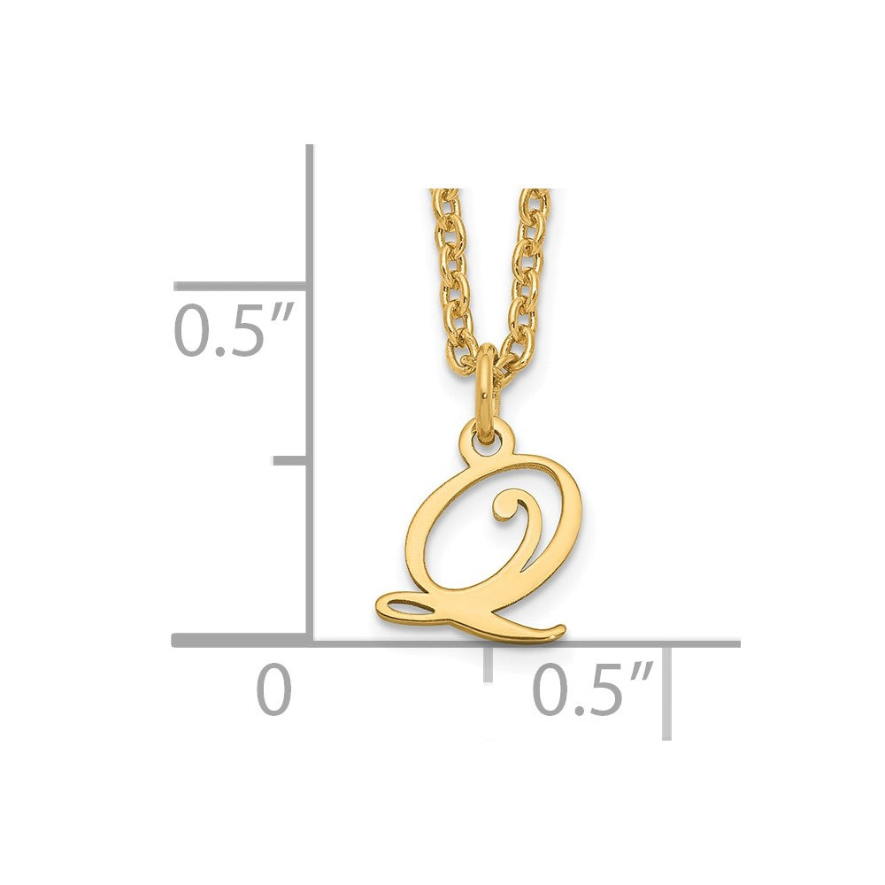 Gold Plated Sterling Silver Letter Q Initial Necklace