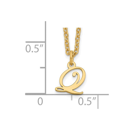 Gold Plated Sterling Silver Letter Q Initial Necklace
