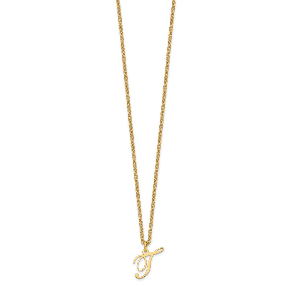 Gold Plated Sterling Silver Letter T Initial Necklace