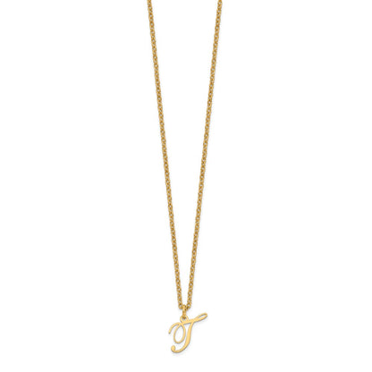 Gold Plated Sterling Silver Letter T Initial Necklace