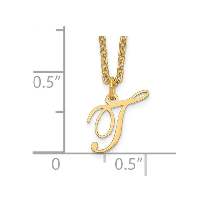 Gold Plated Sterling Silver Letter T Initial Necklace