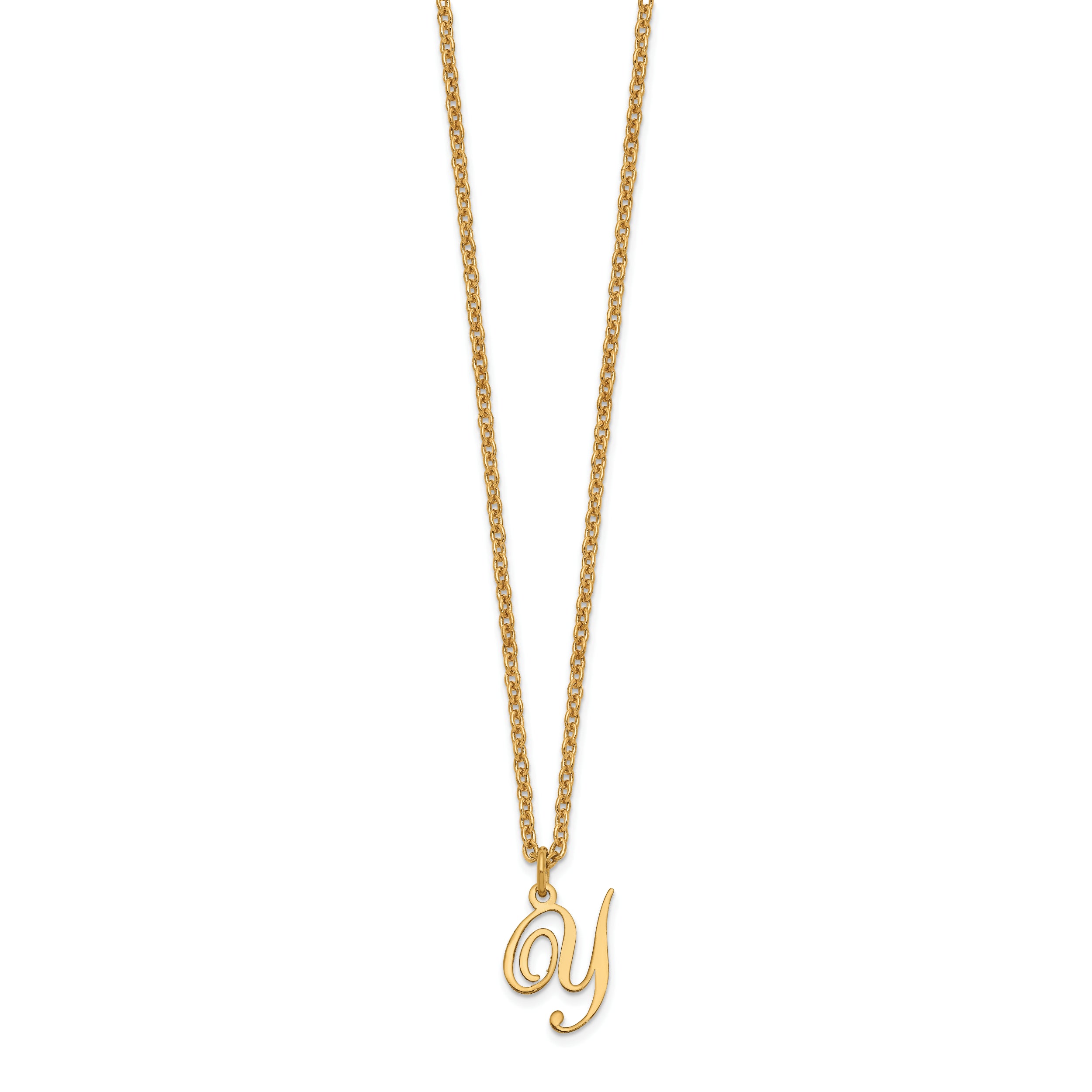 Gold Plated Sterling Silver Letter Y Initial Necklace
