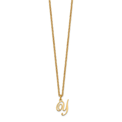 Gold Plated Sterling Silver Letter Y Initial Necklace
