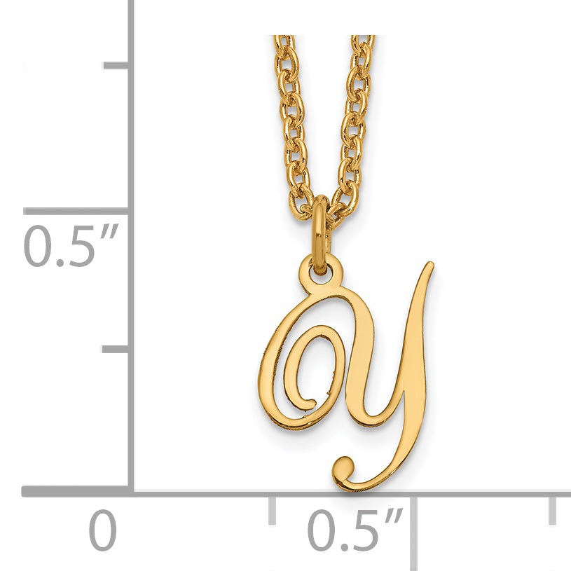 Gold Plated Sterling Silver Letter Y Initial Necklace