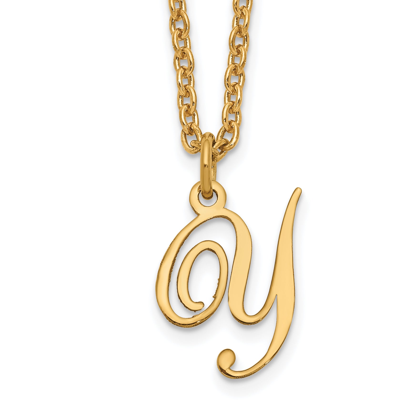 Gold Plated Sterling Silver Letter Y Initial Necklace