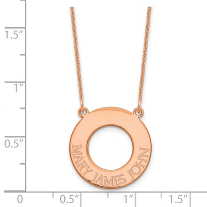 14K Rose Gold Circle With 3 Name Necklace