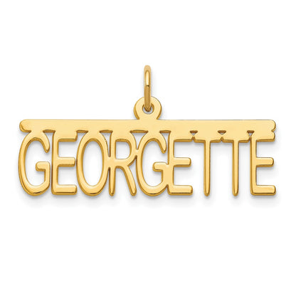 14K Yellow Gold Top Bar Name Plate