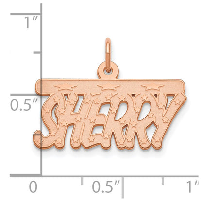 14K Rose Gold Satin Stars Name Plate