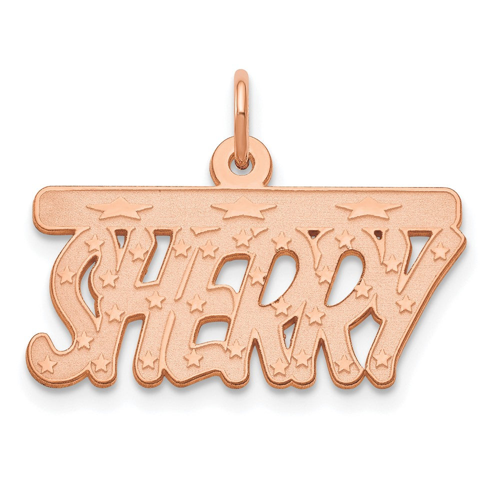 14K Rose Gold Satin Stars Name Plate