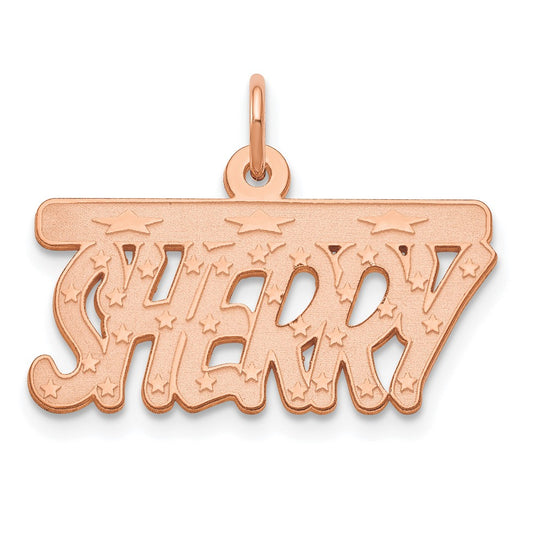 14K Rose Gold Satin Stars Name Plate