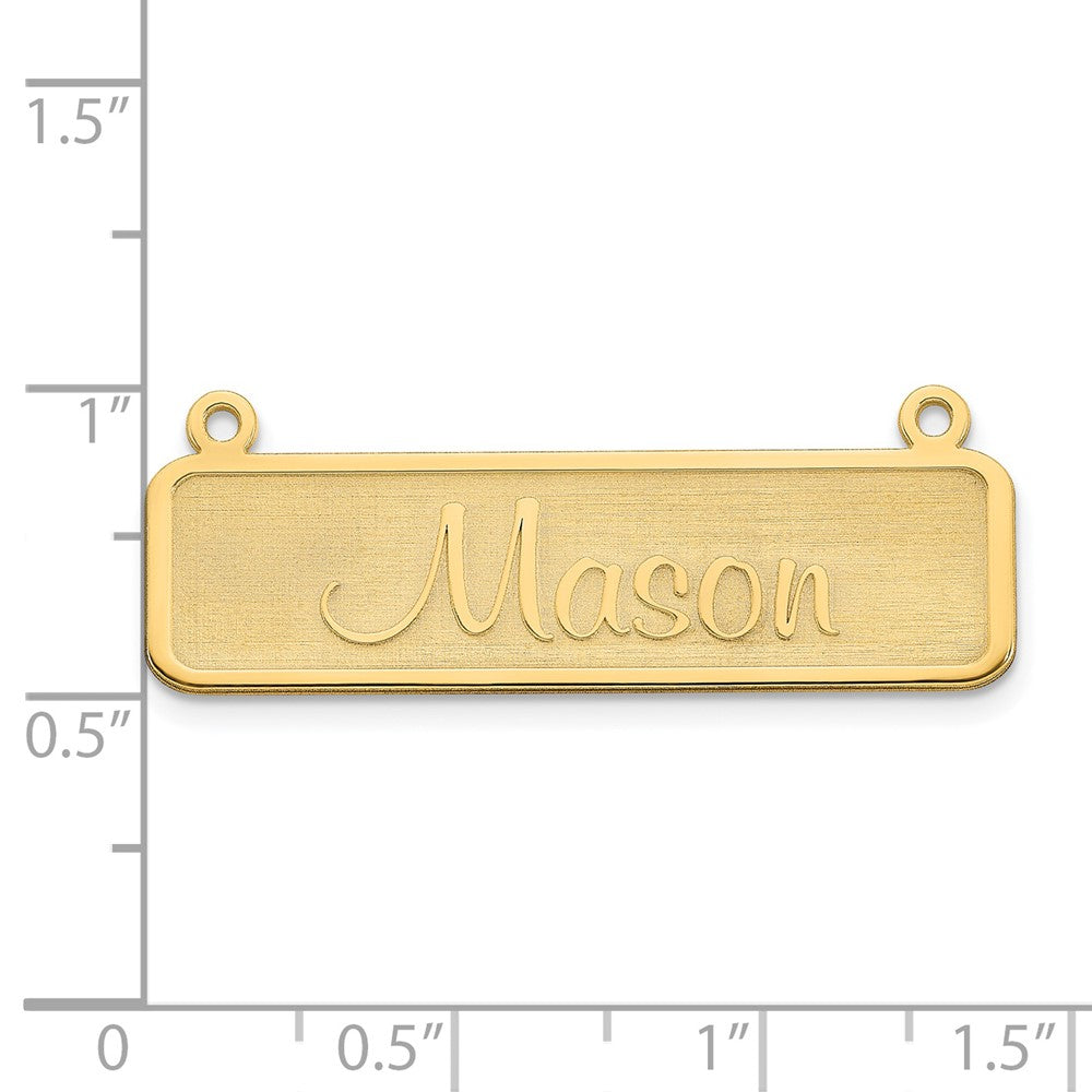 Gold Plated Sterling Silver/Gold Satin Name Plate Bar