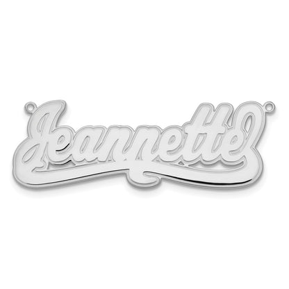 14K White Gold Etched Name Plate