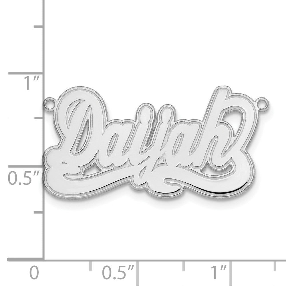 14K White Gold Etched Name Plate