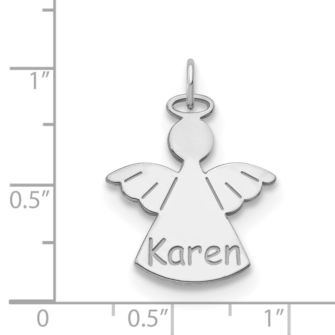 14K White Gold Personalized Angel Charm