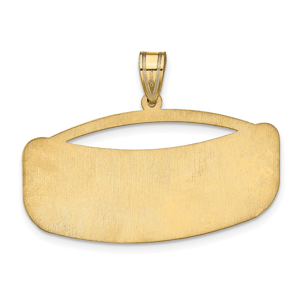 Gold Plated Sterling Silver/Gold Curved Name Plate Pendant