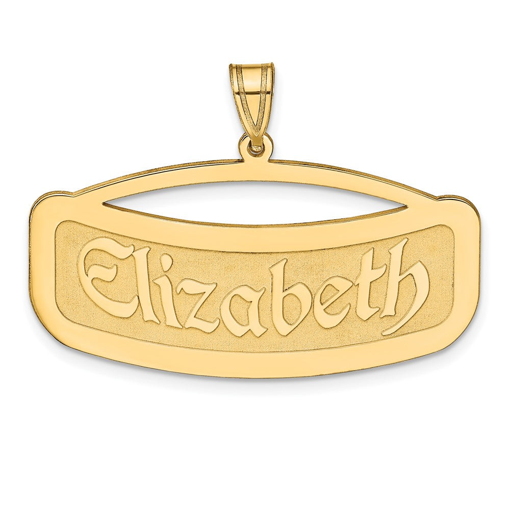 Gold Plated Sterling Silver/Gold Curved Name Plate Pendant