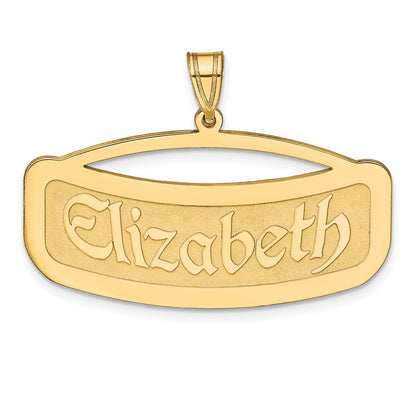 Gold Plated Sterling Silver/Gold Curved Name Plate Pendant