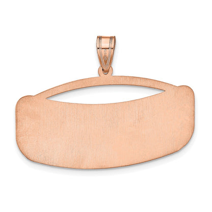 Rose Plated Sterling Silver/Rose Curved Name Plate Pendant