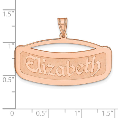Rose Plated Sterling Silver/Rose Curved Name Plate Pendant