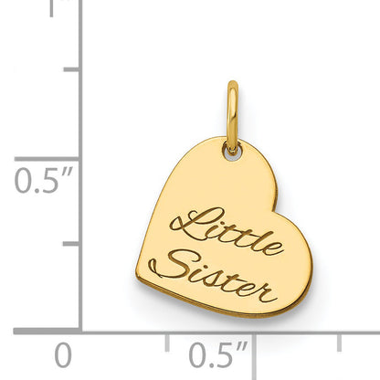 14K Yellow Gold Personalized Heart Charm