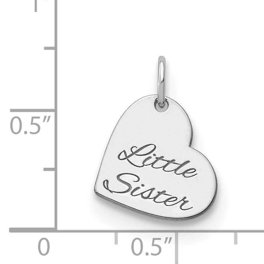 14K White Gold Personalized Heart Charm