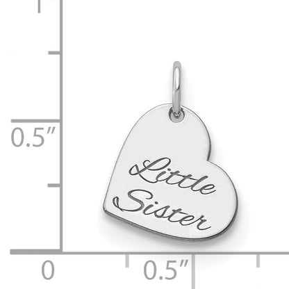 14K White Gold Personalized Heart Charm