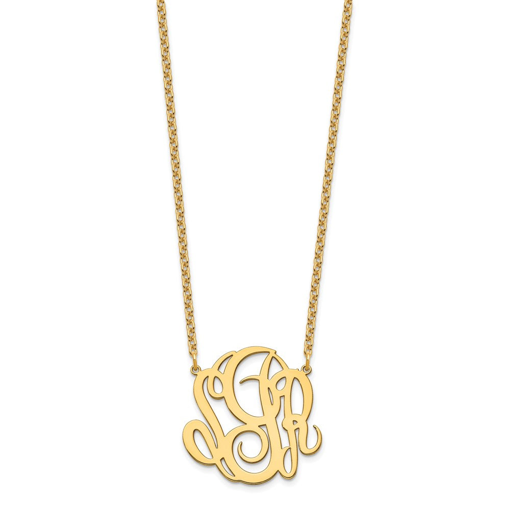 Gold Plated Sterling Silver/Gold Monogram Necklace