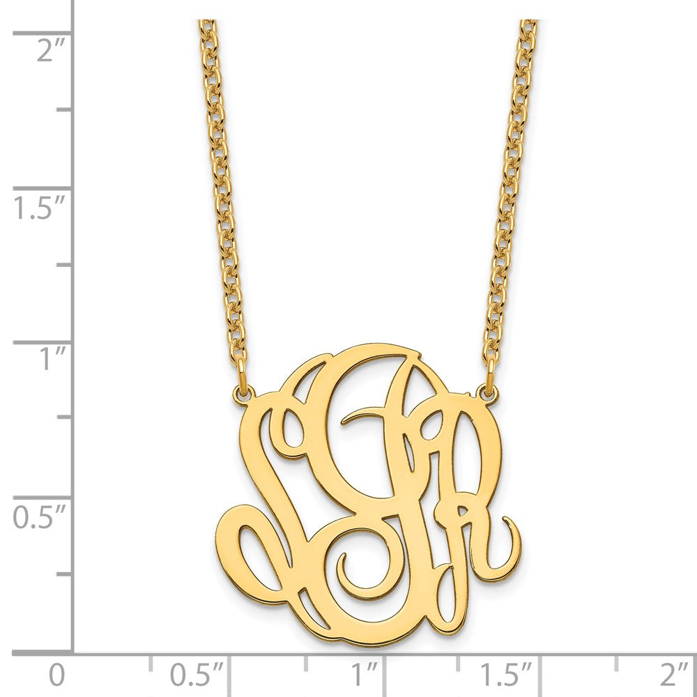 Gold Plated Sterling Silver/Gold Monogram Necklace