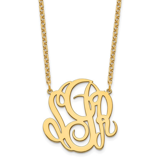 Gold Plated Sterling Silver/Gold Monogram Necklace